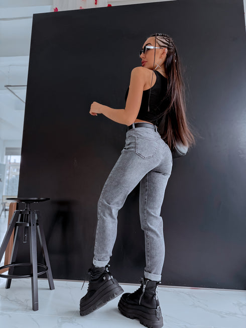 MOM FIT džinsa bikses "SILVER CITY" DJ2687 - PELĒKAS PRE-ORDER